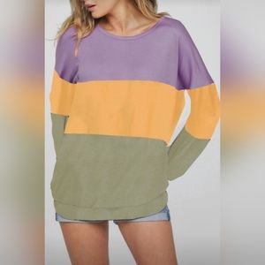 BiBi Mardi Gras Colorblock Top